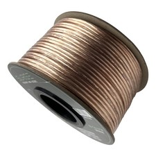 16 Gauge Speaker Wire Cable - 100ft, White Line Polarity, Durable Plastic Jac...