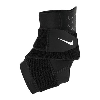 Nike Pro Ankle Sleeve With Strap Black White Logo Size Medium Latex Free New