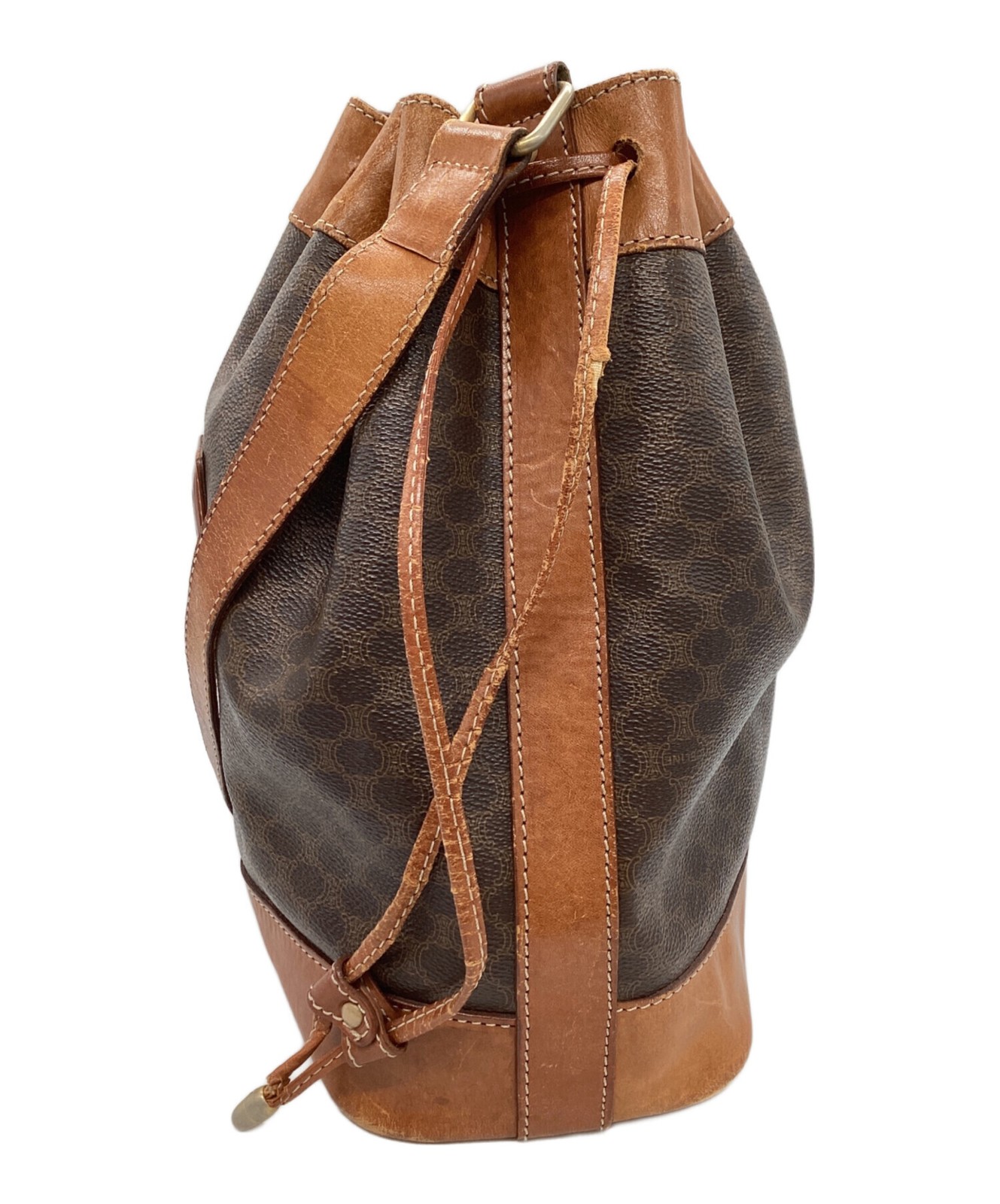CELINE Shoulder Bag Drawstring Brown Authentic From Japan — image 6