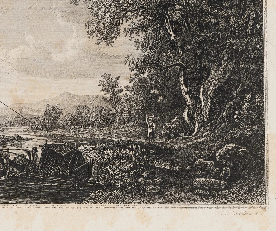 ZASTERA (*1818) nach MARKO (*1791), Flussfischer auf kleinem Kahn, um 1855, Sst. - Bild 4 von 4