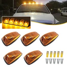 5 Piece Amber Led Cab Marker Roof Lights For 1988-2002 Chevygmc Pickup Trucks