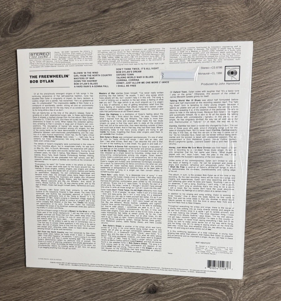 BOB DYLAN Freewheelin' Bob Dylan SEALED 140g Vinyl LP - NEW - Image 2 of 2