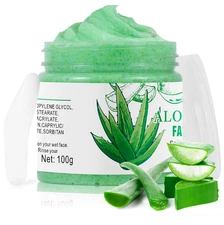 Aloe Vera Facial Scrub & Cleanser - Exfoliating Face Wash for Blackheads & Acne