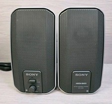 Sony SRS-A202 Mega Bass PC Computer Speakers 3.5mm AUX Silver Tested