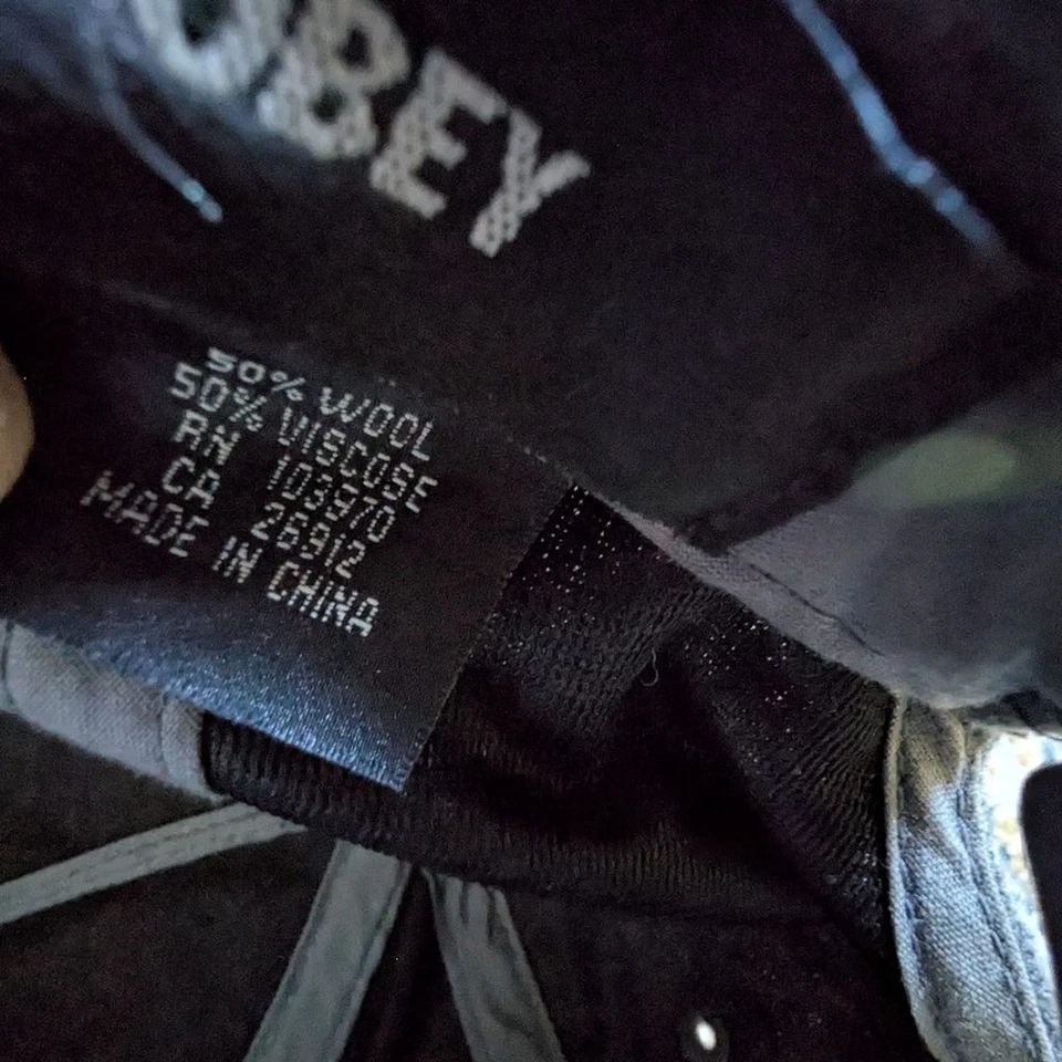 Chapéu Snapback Obey Mescla de Lã Logotipo Âncora Aba Marrom Cinza Streetwear Skatercore - Imagem 4 de 4