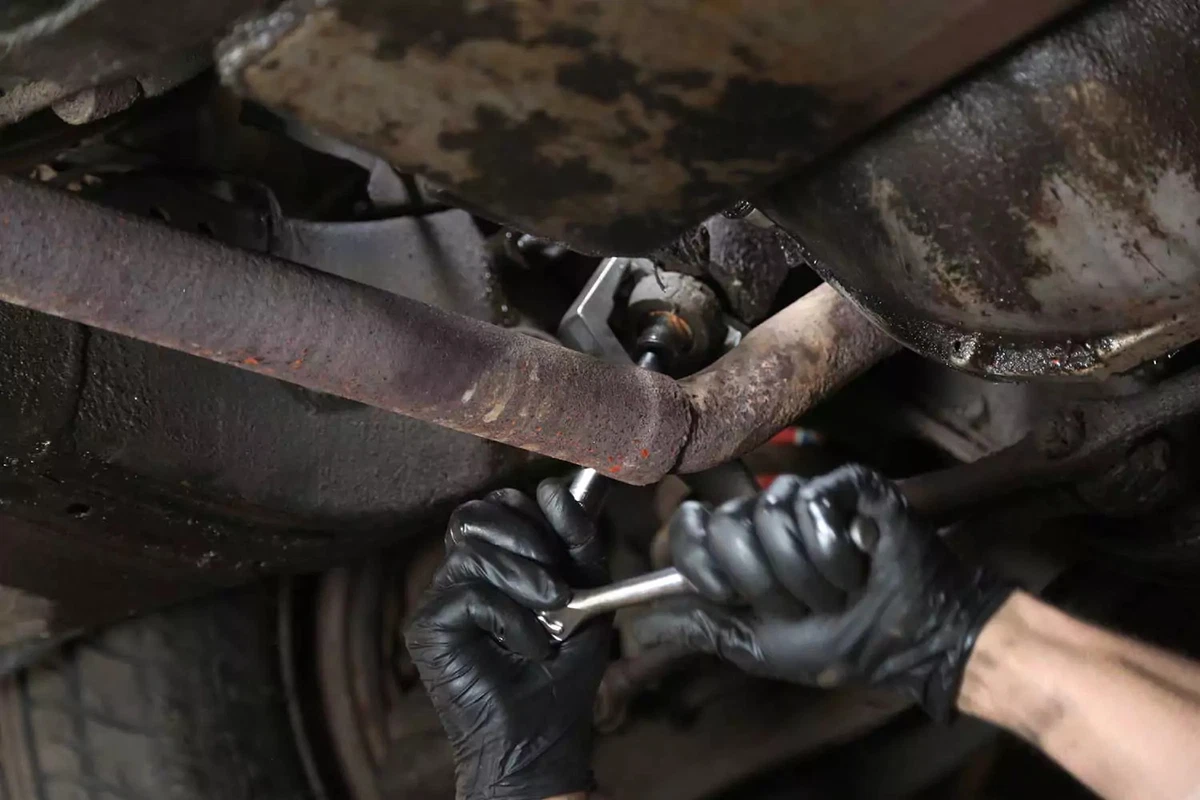 A pitman arm puller forces the pitman arm off the gearbox.
