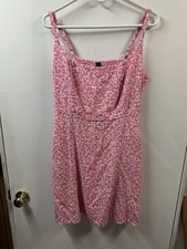 Old Navy Ditsy Floral Linen-Blend Fit & Flare Cami Sundress Pink Flowers Large