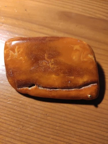 NATURAL OLD ANTIQUE BALTIC AMBER BROOCH 13.7 gr