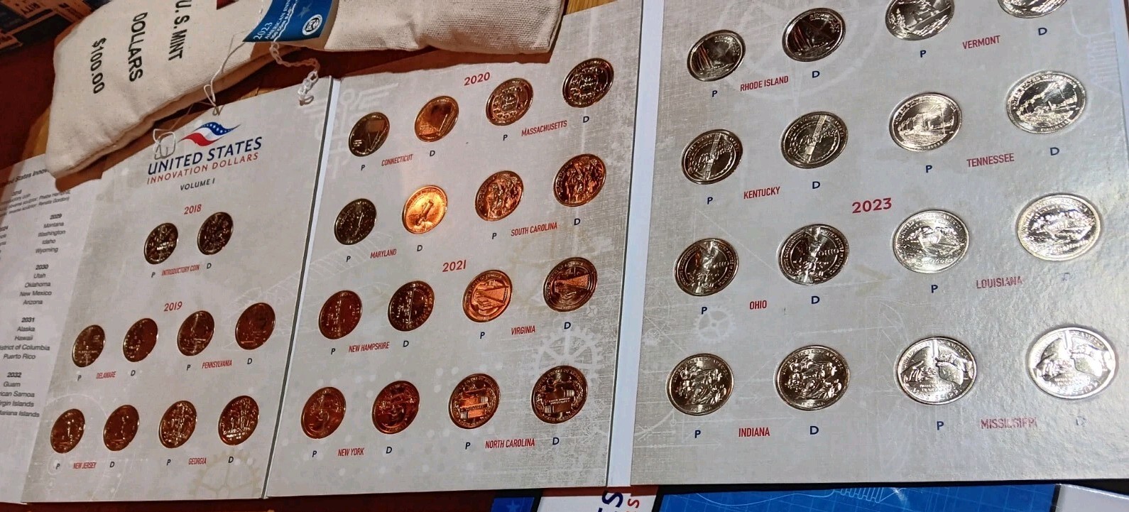 Complete 2018-2025 Set, No Folder! 58 Coins P&D Mint UNC Innovation Dollar Set
