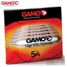 GAMO CO2 CARTRIDGES 5-Pk 12g Airgun Airsoft 621247054 FAST SHIP