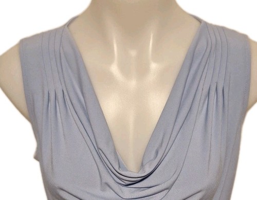 Calvin Klein Sleeveless Baby Blue Cowl Neck Shirt Women's Sz Large Polyester Bld - Picture 17 of 18