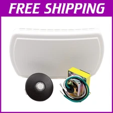 Stylish White Textured Door Chimes Kit with Lighted Pushbutton - Easy to Install