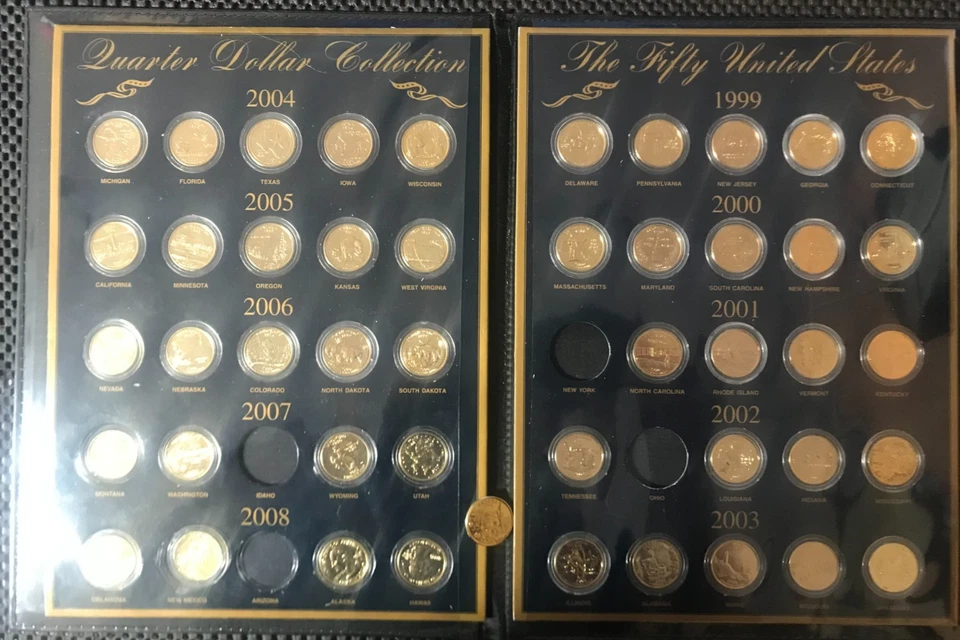 Qtr. Dollar Collection, The Fifty United U.S. Commemorative Gallery Gold Plated - Image 2 of 2