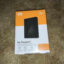 Western Digital Passport Ultra 4TB External Hard Drive 3.2 Gen 1 USB 3.0 Black