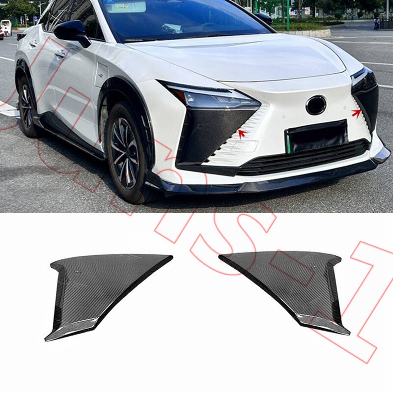 New Canbon Fiber Front Bumper Splitter Spoiler Trims For 2023-2025 Lexus RZ450e