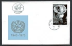 YUGOSLAVIA 1970, ART: SCULPTURE: "DOVE" U.N. 25th ANNIV., Scott 1035 on F.D.C.