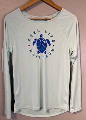 L.L.Bean 90s〜00s anorak Park Blue Reel Life Athletic Shirt Women's Blue Turtle Logo Soft Fabric Size