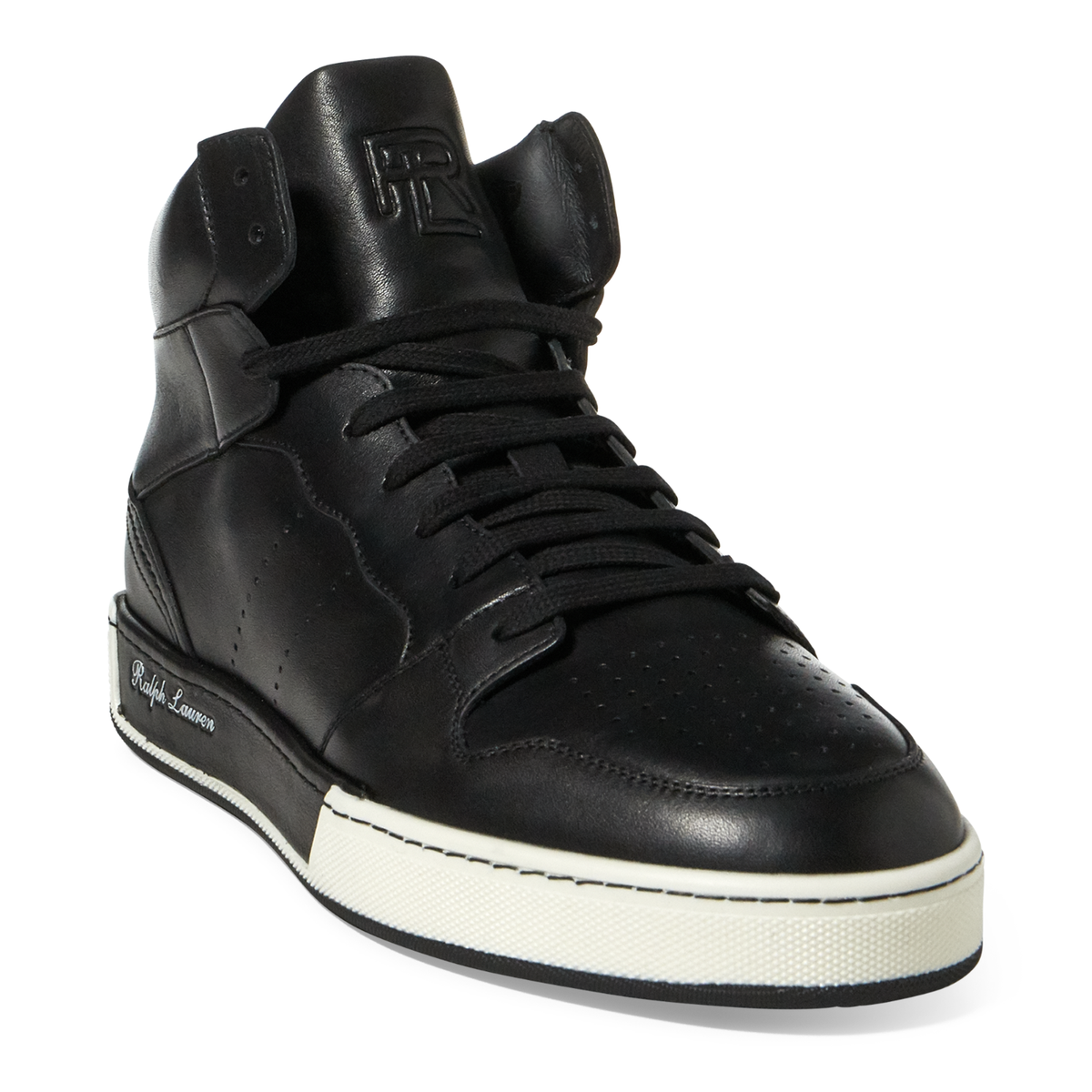 Ralph Lauren Purple Label Black Giancarlo Leather Sneakers