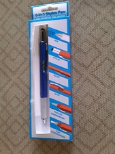 MULTI FUNCTION 6-IN-1 STYLUS PEN RULER LEVEL  SCREWDRIVER BLUE COLOR NEW  5-7