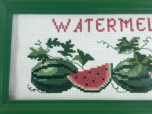 Hand Stitched Embroidered Watermelon Picture - Picture 2 of 4