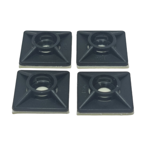 SELF ADHESIVE CABLE TIE BASE ZIP Mount Bases Fixing Black White 19mm 25mm 28mm - Picture 4 of 15