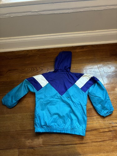 Vintage Charlotte Hornets Windbreaker Track Jacket Youth M 5-6 Team Athletics - Picture 2 of 11