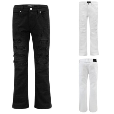 Victorious Men's Casual Bootcut Rip & Repaired Colored Jeans DL1512