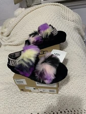 NIB 🌺 UGG Women's Oh Yeah Tie Dye Slippers Magnolia Tie dye Sz 6 M Purple