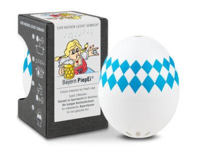 Brainstream PiepEi Bayern Piep Ei Eierkocher Frühstücksei weiß blau Eier kochen