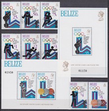 Belize 1979 Winter Olympic Games Set and 2 S/S MNH