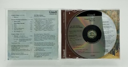 Allegri: Miserere; Palestrina: Missa Papae Marcelli CD Used 2007 - Picture 3 of 4