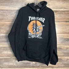 Thrasher Black Skater Pullover Hoodie Sweatshirt Men's Size Medium NWOT V3