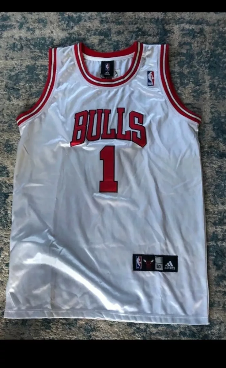 Chicago Bulls Derrick Rose #1 Nba Great Player Throwback White