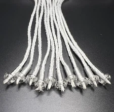 10 Glass Flat Flange Oil Candle Wick Tubes | 8" Wicks | Glass Wick Tubes | FF18