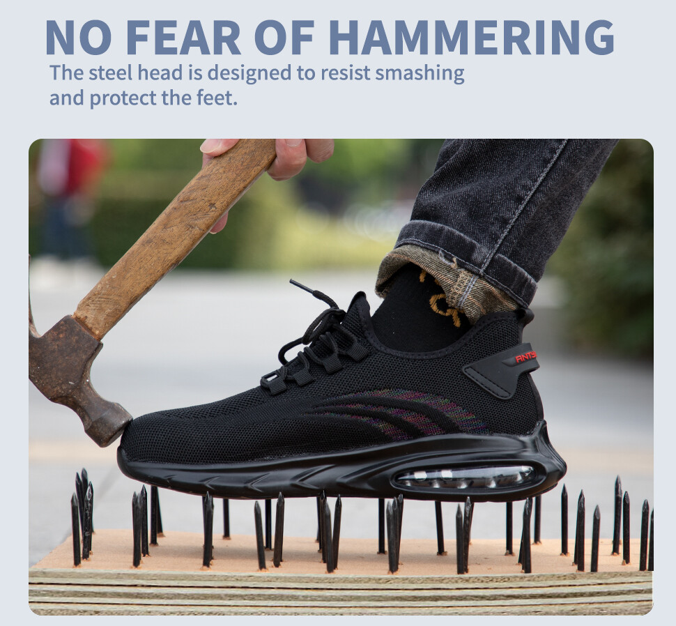 Air Cushion Safety Shoes Boots for Men Work Trainers Steel Lightweight