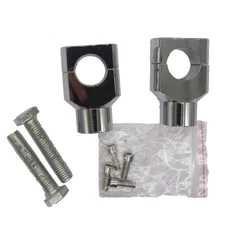 7/8" Motorcycle Handlebar Risers Mounting Clamp Adapter ATV Dirt Pit Bike(Chrome