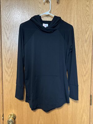 NWT Lularoe Small S Amber Hoodie Sweatshirt Solid Black New