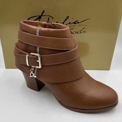 Thalia Sodi Women's Tully Round Toe Ankle Boots  Classic Cognac