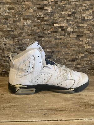 Nike Air Jordan 6 Retro GS Alligator White Black 384665-110 Size