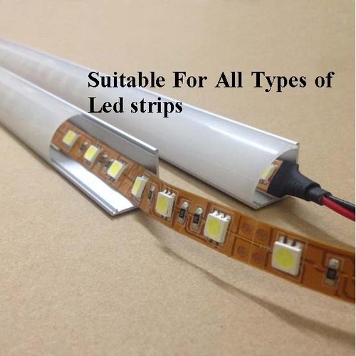 4X1M Corner Alloy channel Aluminium bar for Led Strip Light Cabinet Kitchen - Picture 3 of 9