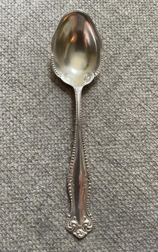 Towle Canterbury 1893 Sterling Sugar Spoon 5 3/4" Fluted Bead Gold Wash No Mono.