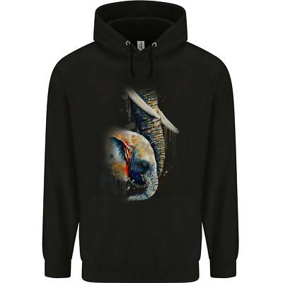 Elefant mit Kalb Baby Aquarell Kinder Kids Hoodie