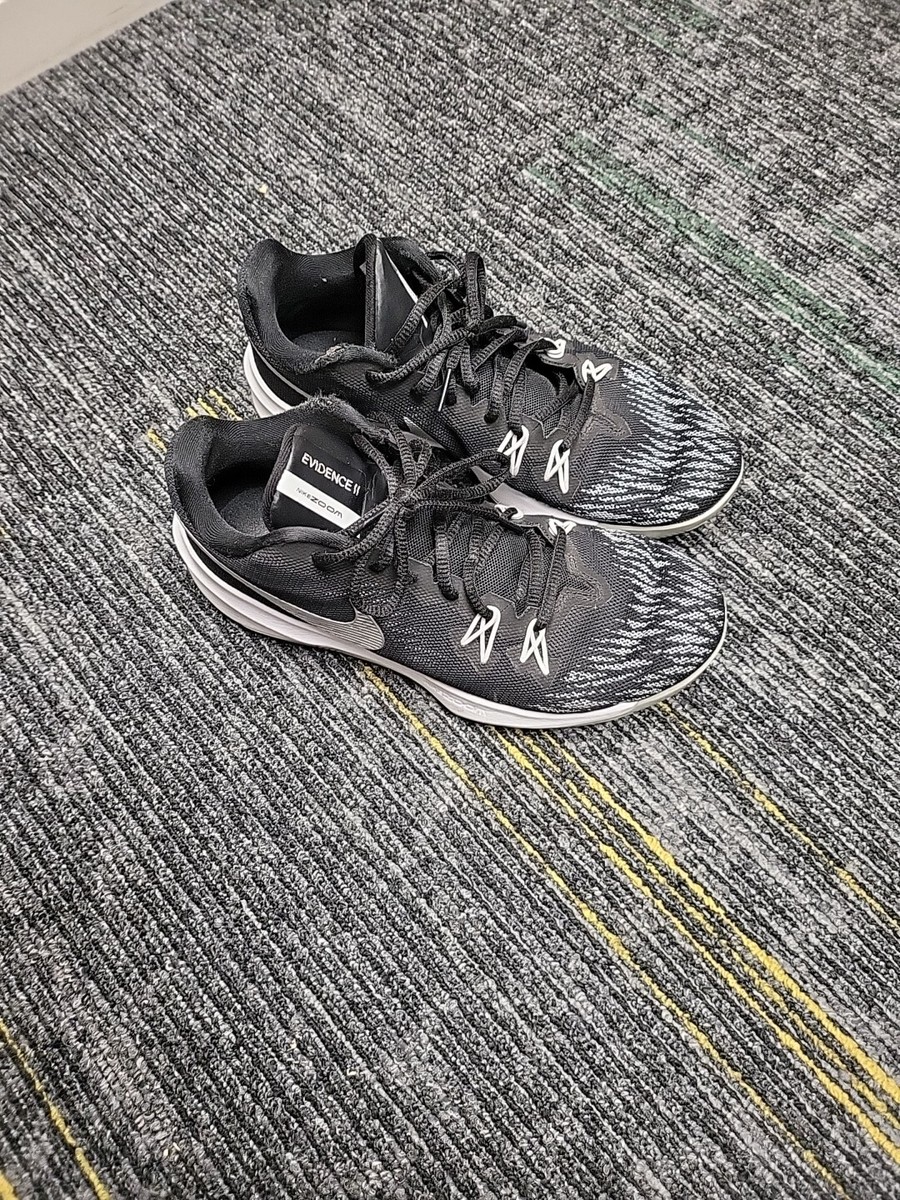 Nike Mens Zoom Evidence II Basketball Shoes Black 908976-001 Lace Up Low  Top