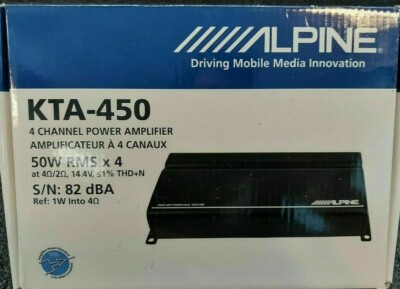 Alpine KTA-450 4-Channel Power Pack Amplifier Compact Class D Amp 50w RMS x 4