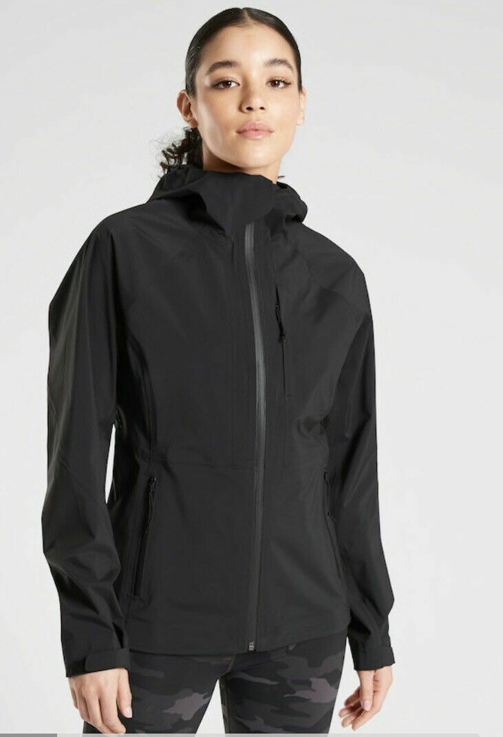 Athleta Yosemite Waterproof Shell Jacket, BLACK SIZE XS            #530858 T0816