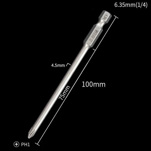 1/4" Magnetisch S2 Stahl Kreuzschlitz Bit PH00 PH0 PH1 PH2 Länge 50mm - 200mm - Picture 48 of 58