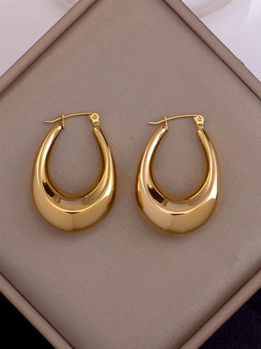 18ct Solid Gold Alta Handbag Hoops Earrings - 18K, Au750, large, chunky, stylish - Picture 8 of 10