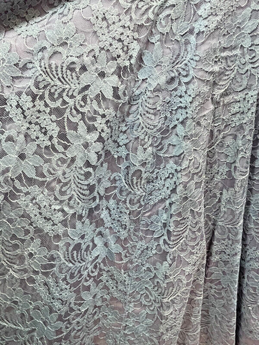 VTG 60's blue lace over purple satin belted formal dress prom gown 14 retro - Picture 15 of 18
