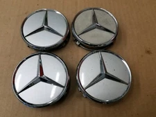 Mercedes-Benz OEM S430 S500 S600 Silver & Chrome Set Center Cap 220 400 01 25