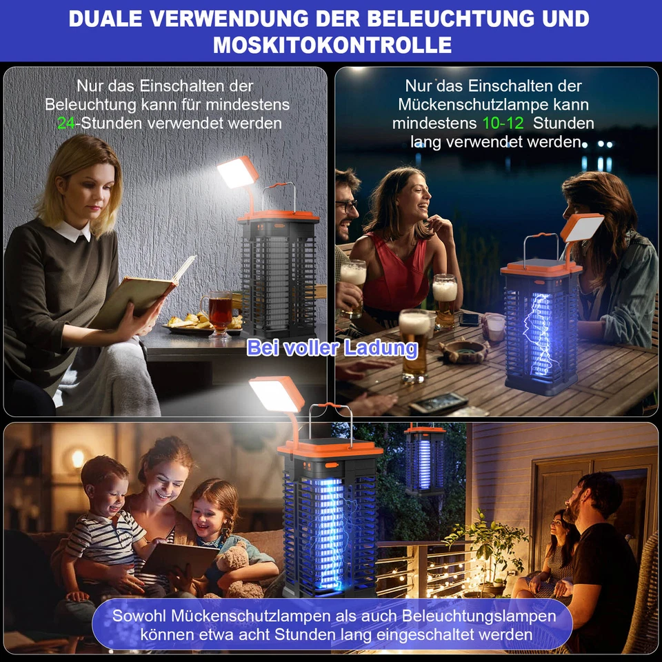 Solar LED Moskito-Killer Insektenvernichter Elektrisch USB Lampe Mückenfalle DHL - Bild 2 von 4